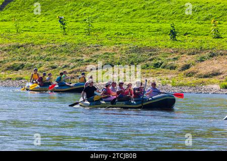 Excursion en bateau sur l'Elbe près de Rathen Banque D'Images