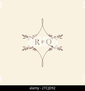 Lettres initiales de logo de mariage RQ dans la conception professionnelle de haute qualité qui imprimera bien à travers tous les supports d'impression Illustration de Vecteur