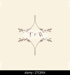 Lettres initiales du logo de mariage TW dans un design professionnel de haute qualité qui s'imprimera bien sur tous les supports d'impression Illustration de Vecteur