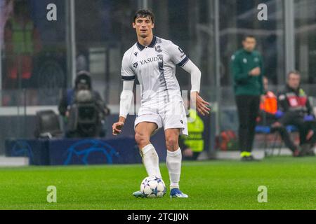 Milan, Italie - décembre 12 2023 - Champions League - Inter-Real Sociedad - Robin le normand Real sociedad crédit : Kines Milano/Alamy Live News Banque D'Images