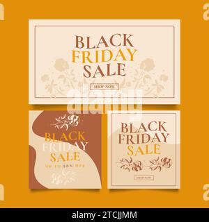 Modèle de bannière du solde du Vendredi fou. Promotion de vente affiche ou bannière conception de mise en page pour site Web ou mobile Illustration de Vecteur