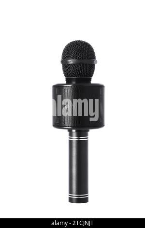 Microphone radio isolé sur fond blanc Banque D'Images