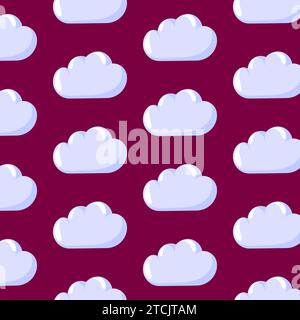 Motif sans couture de nuage dans le style de dessin animé. Fond pour la chambre d'enfant, paquet, papier peint de pépinière, textile, impressions de tissu, papier d'emballage. Vecteur Illustration de Vecteur