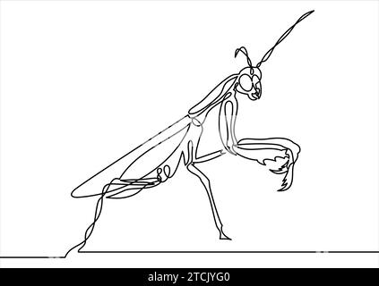 Mantis icon-Continuous line drawing.Element dans le style tendance. Illustration de Vecteur