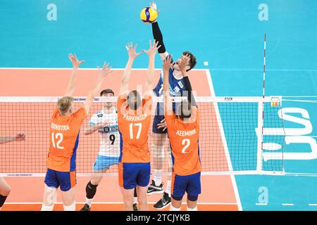 Luciano Vicentin (Argentine), Bennie Tuinstra, Michael Parkinson, Wessel Keemink (pays-Bas). Championnat du monde de volleyball 2022. Banque D'Images