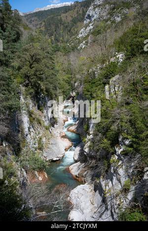 Vallée de Hecho dans les Pyrénées espagnoles, Huesca, Aragon, Espagne Banque D'Images