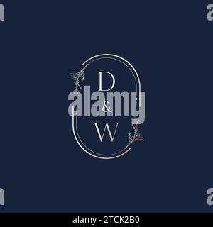 Lettres initiales du logo de mariage DW dans un design professionnel de haute qualité qui s'imprimera bien sur tous les supports d'impression Illustration de Vecteur