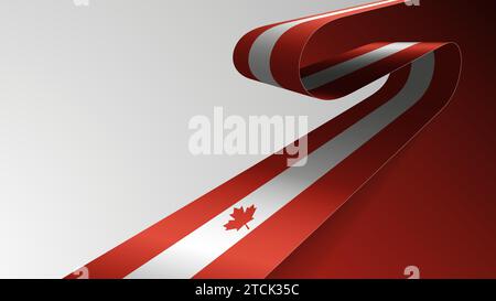 Fond de ruban réaliste avec drapeau du Canada. Un élément d'impact pour l'usage que vous voulez en faire. Illustration de Vecteur