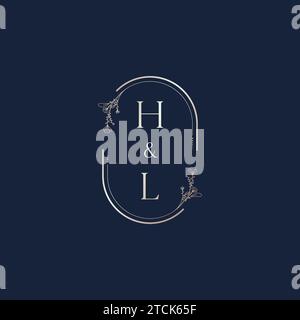 Lettres initiales de logo de mariage HL dans la conception professionnelle de haute qualité qui imprimeront bien sur tous les supports d'impression Illustration de Vecteur