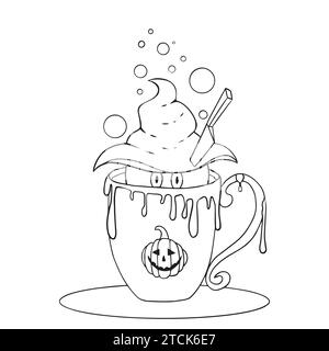 Mug Halloween avec plâtre et taches Illustration de Vecteur