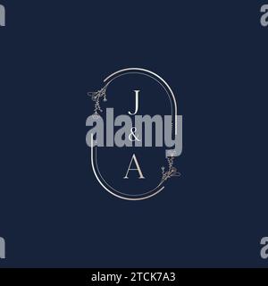 JA Wedding lettres initiales logo dans la conception professionnelle de haute qualité qui imprimera bien sur tous les supports d'impression Illustration de Vecteur