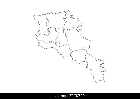 Vector carte de contour simple de l'Arménie Illustration de Vecteur