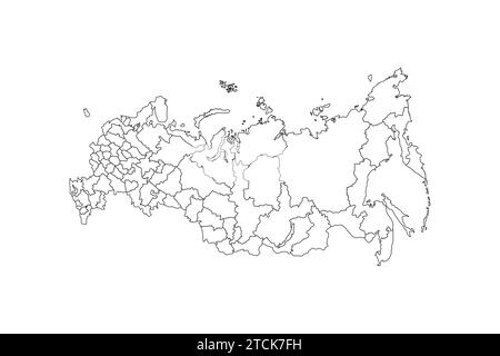 Carte vectorielle de contour de Russie avec fond blanc Illustration de Vecteur