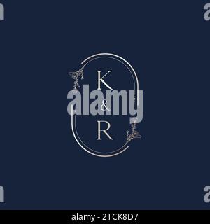 Lettres initiales de logo de mariage KR dans un design professionnel de haute qualité qui s'imprimera bien sur tous les supports d'impression Illustration de Vecteur