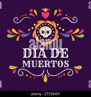 Dia de los muertos modèle de lettrage vecteur Illustration de Vecteur