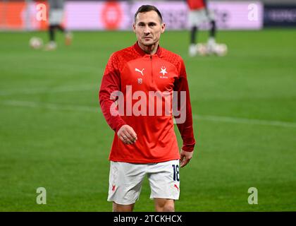 Prague, République tchèque. 13 décembre 2023. Jan Boril assiste à la séance d'entraînement de la SK Slavia Praha avant le 6e tour de l'UEFA Europa League, Groupe G, match SK Slavia Praha vs Servette FC (Genève), à Prague, République tchèque, le 13 décembre 2023. Crédit : Katerina Sulova/CTK photo/Alamy Live News Banque D'Images