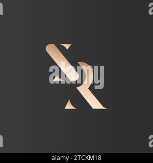 Luxury Golden et Black Color initial basé sur le logo SR. Lettre logo SR Monogram doré logo design Illustration de Vecteur