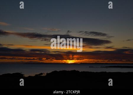 Coucher de soleil sur la baie de Wigtown Banque D'Images