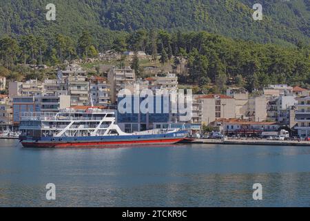 Vue sur la mer du port d'Igoumenitsa, Grèce Banque D'Images