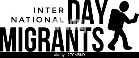 Journée internationale des migrants le 18 décembre conception d'affiches. pour l'impression et le web. Illustration de Vecteur