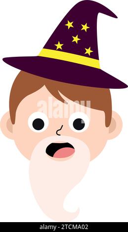 Mignon assistant masculin halloween costume avatar Vector Illustration de Vecteur