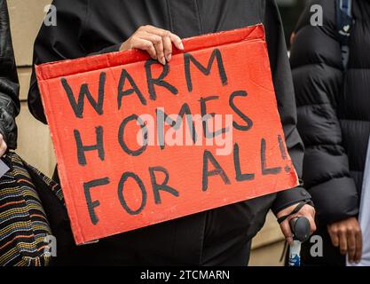 Manifestation des locataires au sujet des maisons chaudes pour tous à Londres, Royaume-Uni Banque D'Images