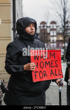 Manifestation des locataires au sujet des maisons chaudes pour tous à Londres, Royaume-Uni Banque D'Images