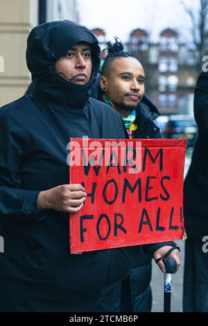 Manifestation des locataires au sujet des maisons chaudes pour tous à Londres, Royaume-Uni Banque D'Images