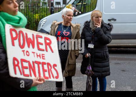 Protestez contre le pouvoir aux locataires à Londres, Royaume-Uni. Banque D'Images