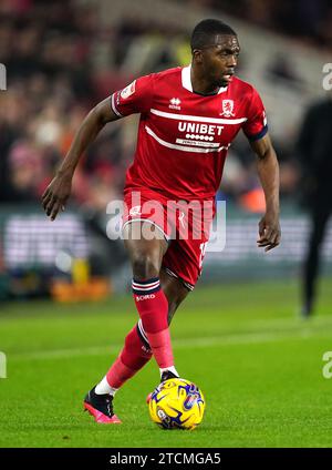 L'Anfernee Dijksteel de Middlesbrough en action lors du Sky Bet Championship Match au Riverside Stadium. Middlesbrough. Date de la photo : mercredi 13 décembre 2023. Banque D'Images