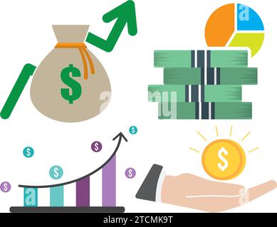 Ensemble d'icônes de finance Vector Illustration de Vecteur