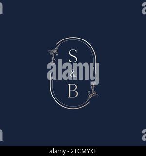 Lettres initiales de logo de mariage SB dans la conception professionnelle de haute qualité qui imprimeront bien sur tous les supports d'impression Illustration de Vecteur