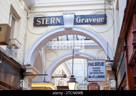 Passages couverts de Paris, situés dans le 2ème arrondissement entre le boulevard Montmartre au nord et la rue Saint-Marc au sud, paris Banque D'Images