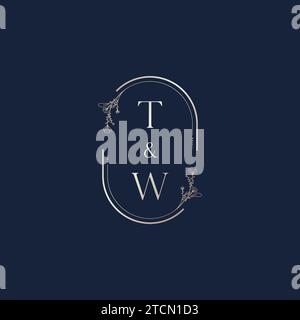 Lettres initiales du logo de mariage TW dans un design professionnel de haute qualité qui s'imprimera bien sur tous les supports d'impression Illustration de Vecteur