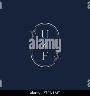 Lettres initiales de logo de mariage UF dans la conception professionnelle de haute qualité qui imprimera bien sur tous les supports d'impression Illustration de Vecteur