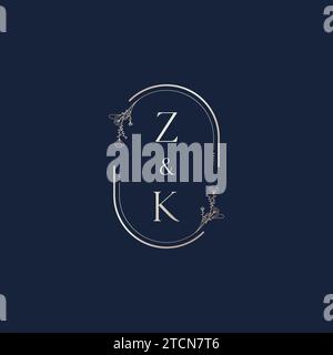 Lettres initiales de logo de mariage ZK dans la conception professionnelle de haute qualité qui imprimera bien sur tous les supports d'impression Illustration de Vecteur