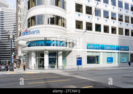 Citibank au 99 Post St, à San Francisco, Californie, États-Unis Banque D'Images