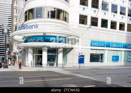 Citibank au 99 Post St, à San Francisco, Californie, États-Unis Banque D'Images