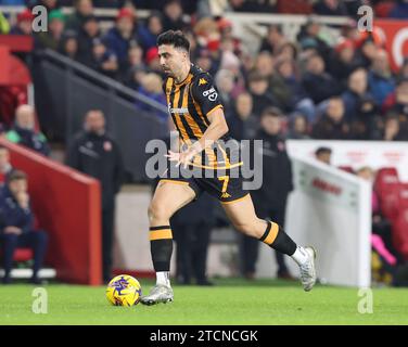 Middlesbrough, Royaume-Uni. 13 décembre 2023. Ozan Tufan de Hull City lors du Sky Bet Championship Match Middlesbrough vs Hull City au Riverside Stadium, Middlesbrough, Royaume-Uni, le 13 décembre 2023 (photo de Nigel Roddis/News Images) à Middlesbrough, Royaume-Uni le 12/13/2023. (Photo Nigel Roddis/News Images/Sipa USA) crédit : SIPA USA/Alamy Live News Banque D'Images