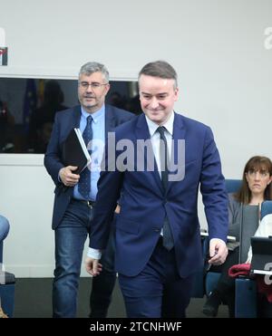 Madrid, 01/17/2020. Conférence de presse après la réunion extraordinaire du Conseil des ministres avec le porte-parole du ministre María Jesús Montero et les ministres Isabel Celaá et Irene Montero. Photo : Jaime García. ARCHDC. Crédit : Album / Archivo ABC / Jaime García Banque D'Images