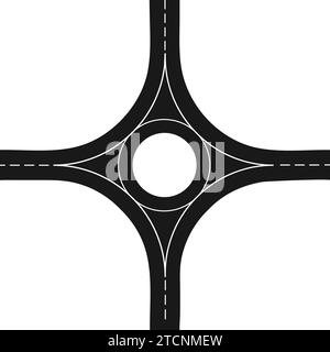 conception d'illustration vectorielle d'icône d'intersection de route Illustration de Vecteur