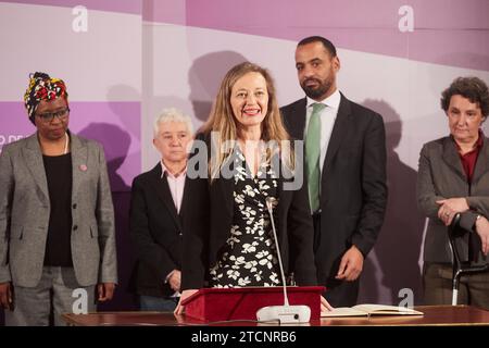 Madrid, 01/31/2020. Cérémonie d'inauguration des postes du Ministère de l'égalité, présidée par la Ministre Irène Montero. À l’image, Victoria Rosell, déléguée du gouvernement contre la violence de genre. Photo : Guillermo Navarro. ARCHDC. Crédit : Album / Archivo ABC / Guillermo Navarro Banque D'Images