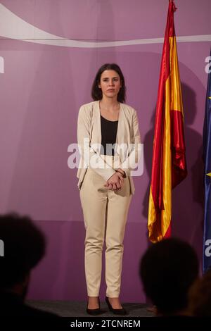 Madrid, 01/31/2020. Cérémonie pour l'inauguration des postes du ministère de l'égalité, présidée par la ministre Irene Montero, visiblement émue pendant l'événement. Photo : Guillermo Navarro. ARCHDC. Crédit : Album / Archivo ABC / Guillermo Navarro Banque D'Images