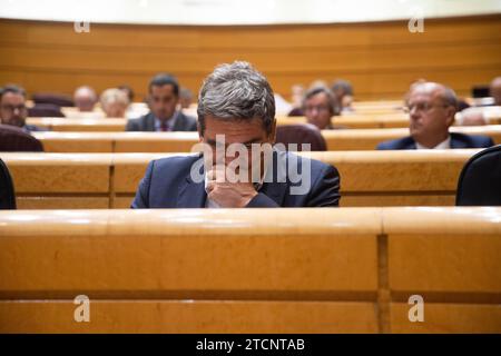 Madrid, 09/20/2022. Séance plénière du Sénat avec l'intervention de José Luis Escrivá, ministre espagnol de l'inclusion, de la sécurité sociale et des migrations. Photo : Ángel de Antonio. ARCHDC. Crédit : Album / Archivo ABC / Ángel de Antonio Banque D'Images