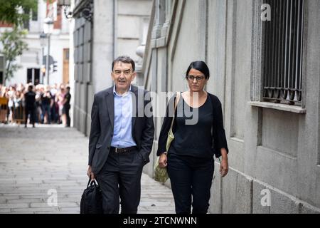 Madrid, 09/13/2022. Anna Gabriel va témoigner devant la Cour Suprême. Sur l'image, accompagnée de son avocat, Iñigo Iruin. Photo : Isabel Permuy. ARCHDC. Crédit : Album / Archivo ABC / Isabel B. Permuy Banque D'Images