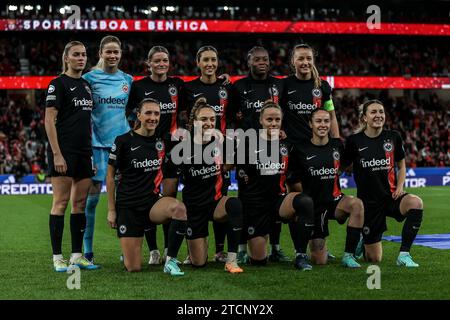 Lisbonne, Portugal. 13 décembre 2023. Lisbonne, Portugal, le 14 décembre 2023 : l'équipe Eintracht Frankfurt avant la Ligue des champions féminine de l'UEFA au Luz Stadium, Lisbonne - 13/12/23- João Bravo - SPP (/SPP) crédit : SPP Sport Press photo. /Alamy Live News Banque D'Images