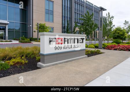 Siège de Fortinet à Sunnyvale, Californie, États-Unis le 10 juin 2023. Banque D'Images