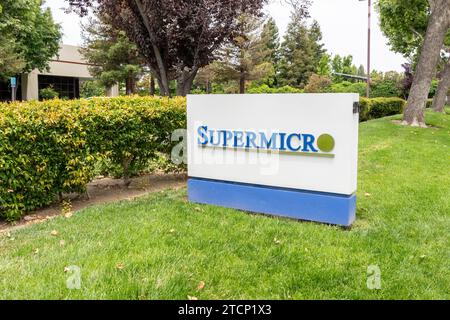 Supermicro signe au siège social de San Jose, Californie, États-Unis Banque D'Images