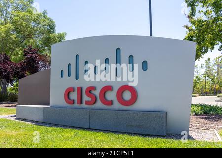 Cisco signe au siège social à San Jose, Californie, États-Unis Banque D'Images