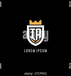 Logo IA initial avec bouclier, logo eSport gaming logo monogramme de style graphique vectoriel Illustration de Vecteur